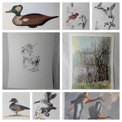 Group Of Signed Waterfowl And Nature Prints 