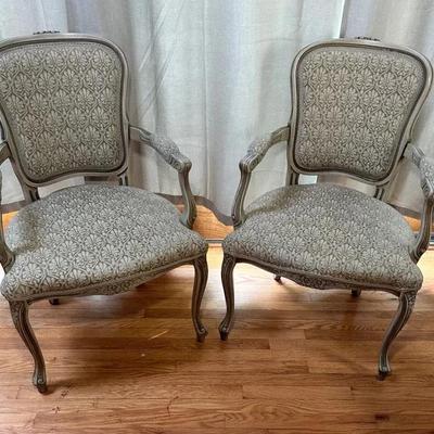 2 French Provencial Style Accent Chairs