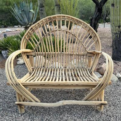 Bentwoid Twig Fan Back Patio Love Seat 