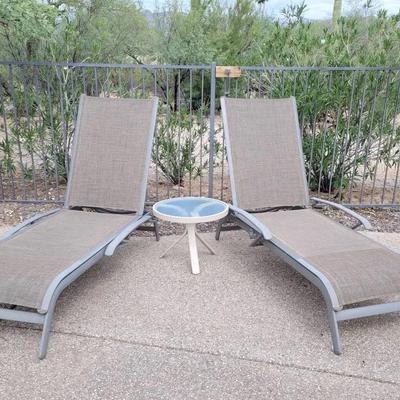 Two Chaise Lounges & Table 