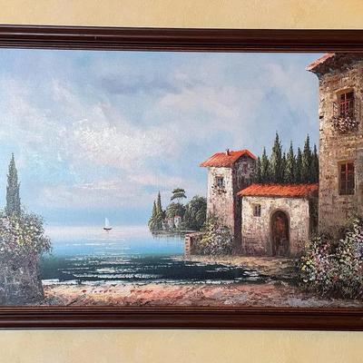 Seaside Landscape, Oil On Canvas