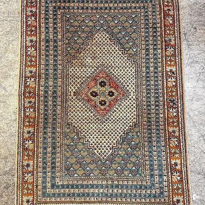Hand-Knotted Persian Style Rug with Medallion Center