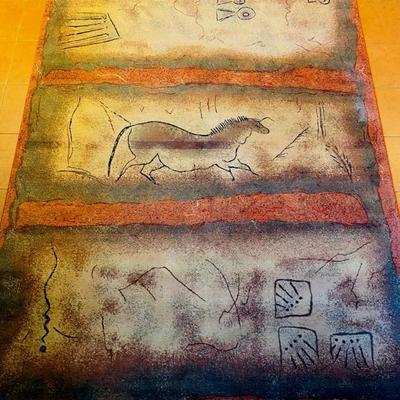Karastan Lascaux Paleolithic Cave Drawing Rug