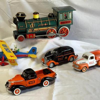 Stearman Bank Plane, Train And Automobiles 