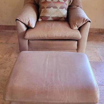 Emerson Leather Chair #1 & Ottoman 