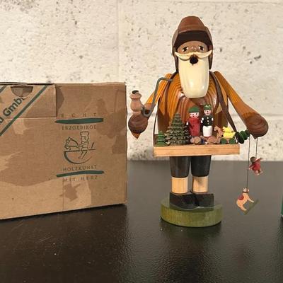 Vintage Erzgebirge German Wood Toy Vendor Incense Smoker 
