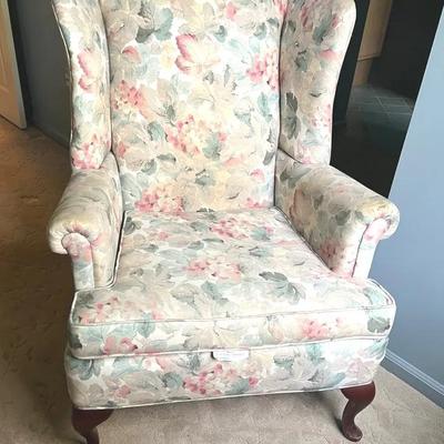 Halligan Company Wing Chair, In Floral Print