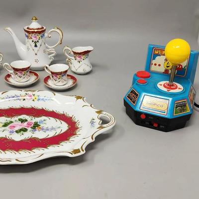 Namco Ms. Pac-Man Plug & Play, And Peebles Toy Ceramic Play Tea Set