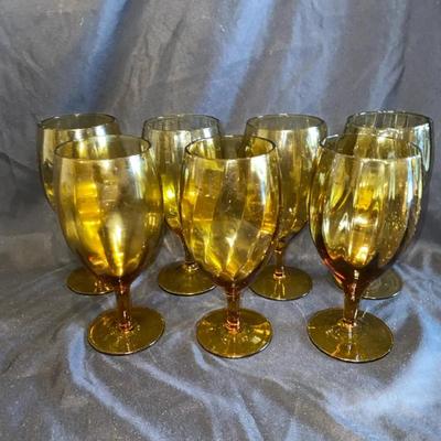 Vintage Amber Goblets
