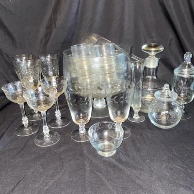 Etched Glass Pieces 