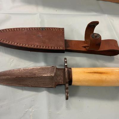 Damascus Double Edge and sheath
