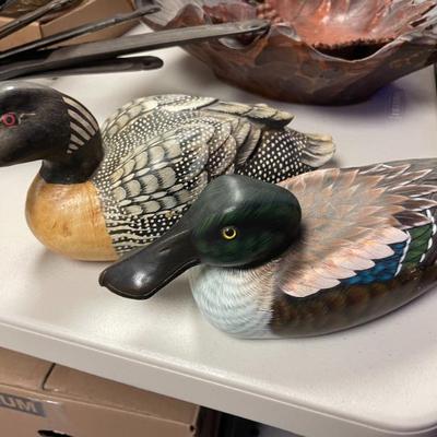 Carved and painted ducks