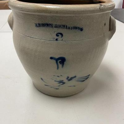 Binhamton NY Blue Salt Glazed Stoneware