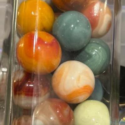 Akro Marbles (agate carnelian onyx, cat's, eyes, oxblood, swirl and many more)