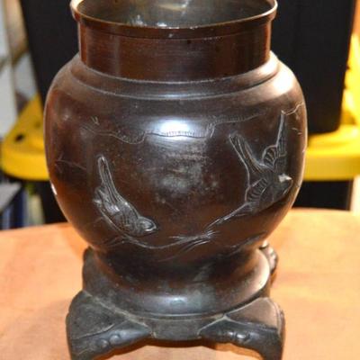 Footed Bronze Urn 