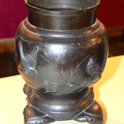 Footed Bronze Urn 