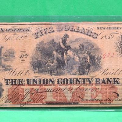 Sale Photo Thumbnail #406: Union County Bank $5 NJ
