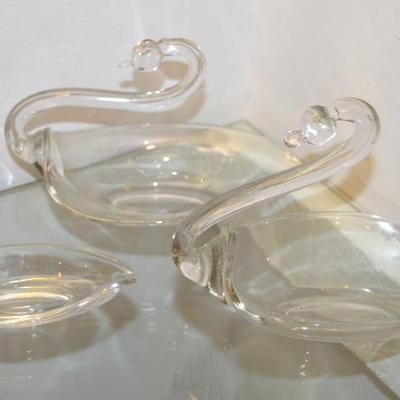Glass Swan Dishes