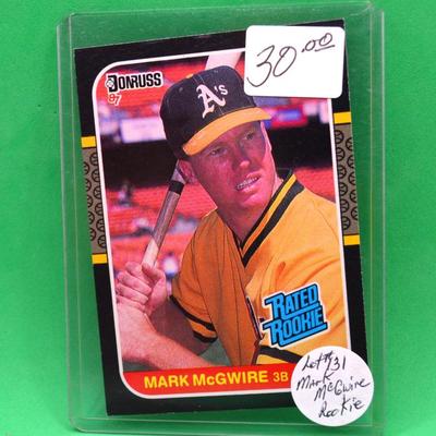 Sale Photo Thumbnail #296: Mark McGwire Rated Rookie Card