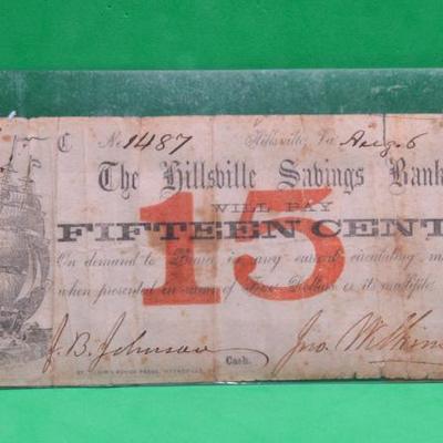 Sale Photo Thumbnail #416: Hillsville VA 1862 Sabings Bank