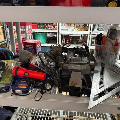 Sale Photo Thumbnail #90: 2086 • flashlights, head lamp, squares, craftsman wet sharp machine