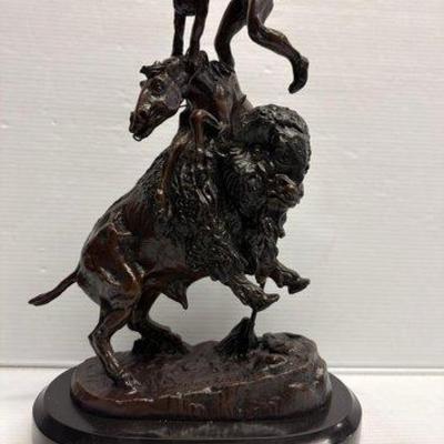 8132 • frederic remington “buffalo horse” bronze statue