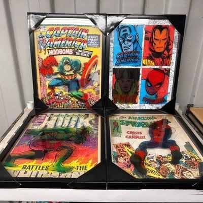 8106 • 4 new! framed marvel artworks