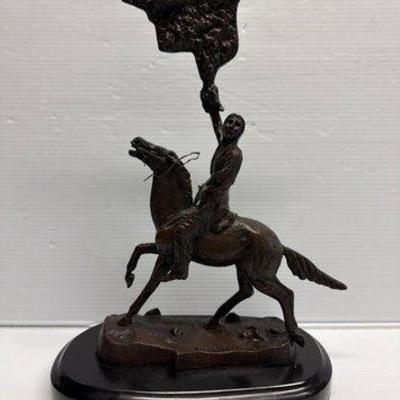 8118 • frederic remington “buffalo signal” bronze statue