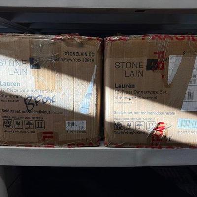 8074 • 2 new! stone lain 12pc dinnerware sets