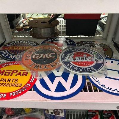2284 • 8 metal automotive signs