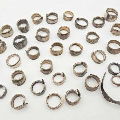 Sale Photo Thumbnail #46: 1002 • (42) spoon rings & bracelet