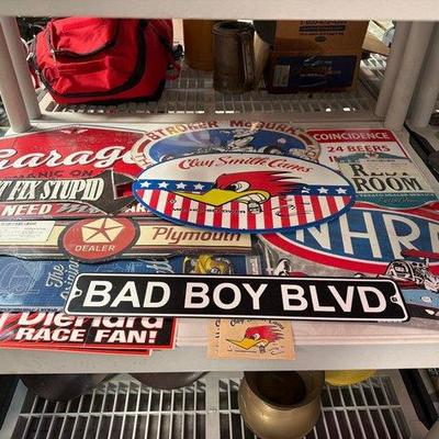 Sale Photo Thumbnail #162: 2264 • metal sign collection and stickers