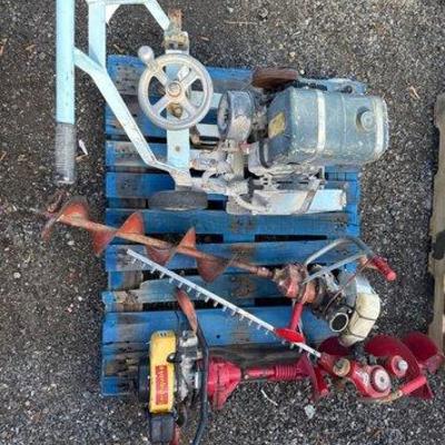 81010 • 2 augers, 1 hedge trimmer, 1 concrete saw