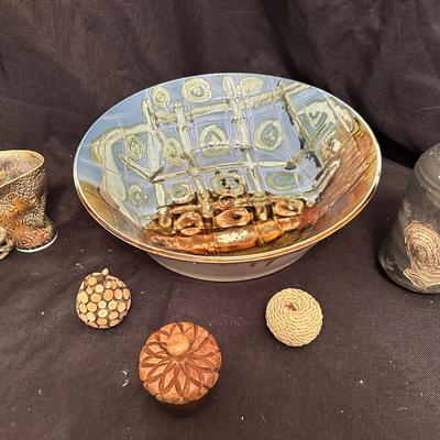 Artisan Pottery and Earth Tone Decor Lot