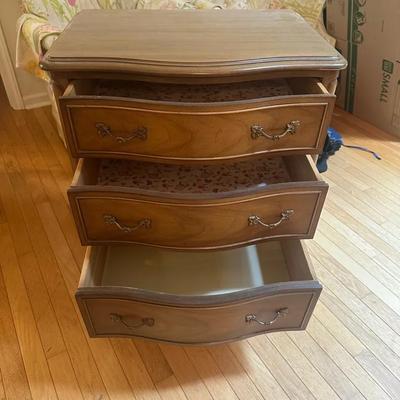 Vintage French Provincial Three-Drawer Nightstand