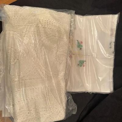 White Crochet and Appliqué Linens