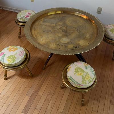 Metal Table With Matching Stools
