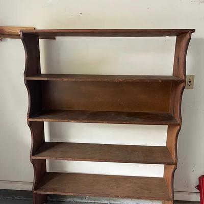 Dark Wood 4-Tier Display Shelf or Bookcase - Rustic Farmhouse Style