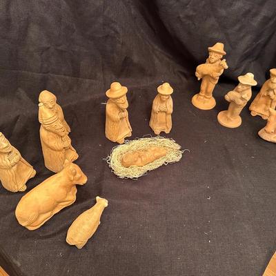 Clay Folk Art Nativity Set