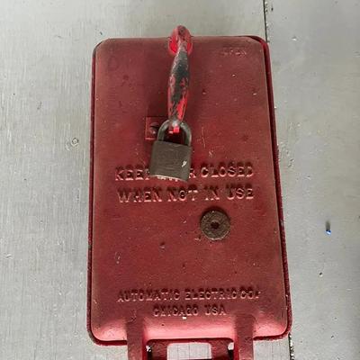 Vintage Red Cast Iron Call Box - Automatic Electric Co.