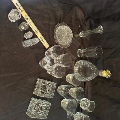 Assorted Clear Glassware & Crystal Collection – Decorative & Functional Pieces