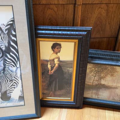 Three Framed Paintings.