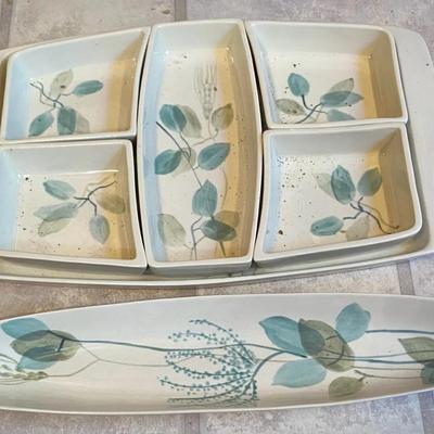 Vintage Redwing 6 Piece Relish Set And Platter