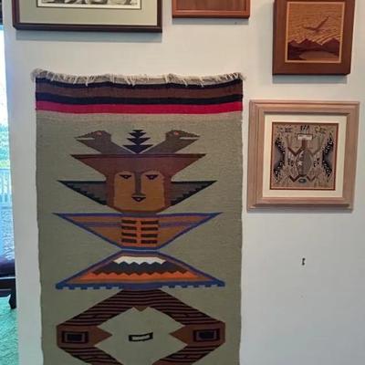 Woven Tapestry & Framed Southwestern Art