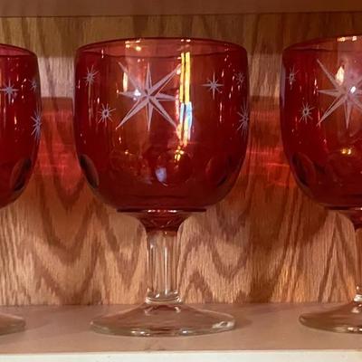 Vintage Red Wine Glasses