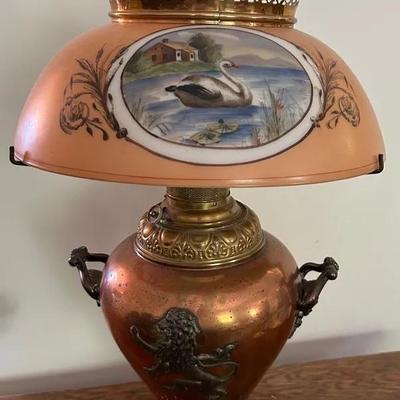 Antique Mixed Metal Table Lamp