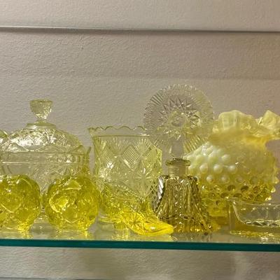 Yellow Art Glass Collection Mystery Lot