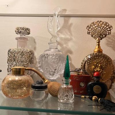 Ormolu Filigree Amber Art Deco Perfume Bottle + More