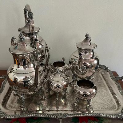 7-Piece Silver-Plated Copper Tea Set