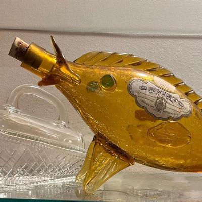 Vintage Orvieto Italy Fish Wine Bottle +